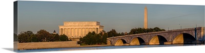 Arlington Memorial Bridge with Lincoln Memorial and Washington Monument