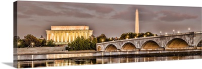Arlington Memorial Bridge with Lincoln Memorial and Washington Monument