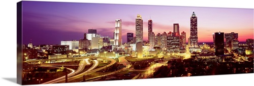 Atlanta GA Solid-Faced Canvas Print