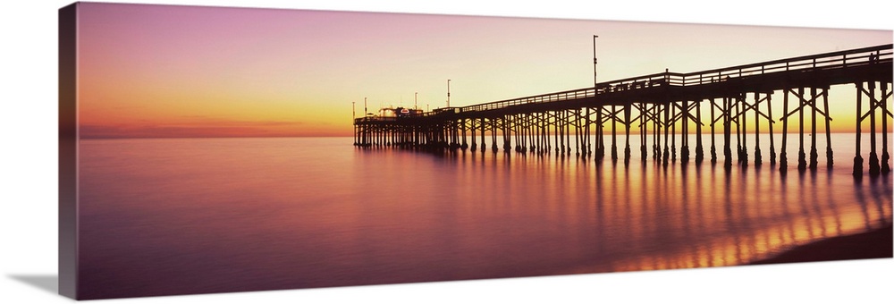 Balboa Pier at sunset, Newport Beach, Orange County, California, USA