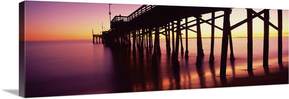 Balboa Pier at sunset, Newport Beach, Orange County, California, USA