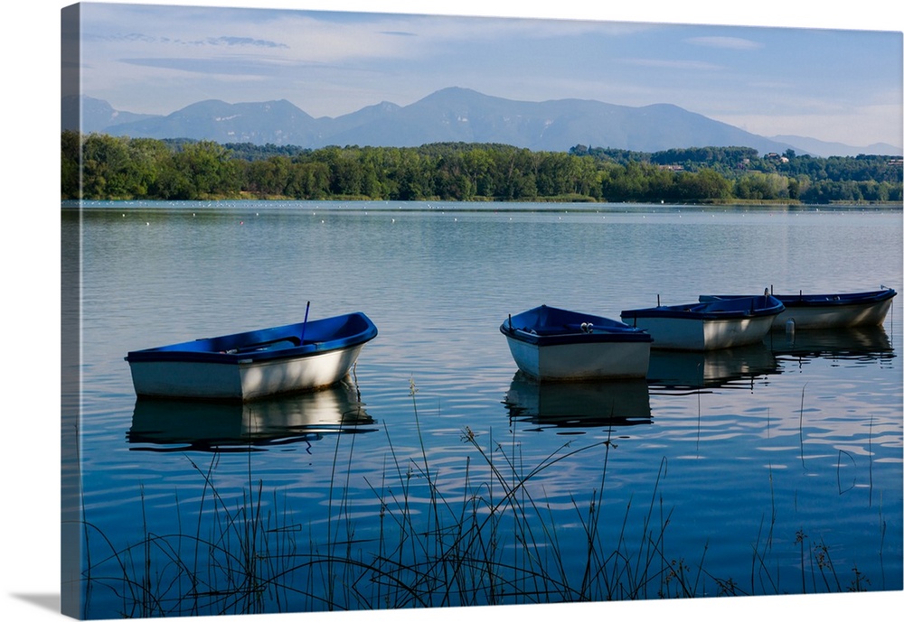 Banyoles, girona province, catalonia, Spain. The banyoles lake, which was the venue of the 1992 olympic rowing events.