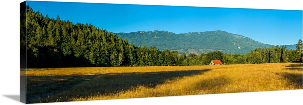 Barn on cascade road in rockport in northwest washington state, USA.