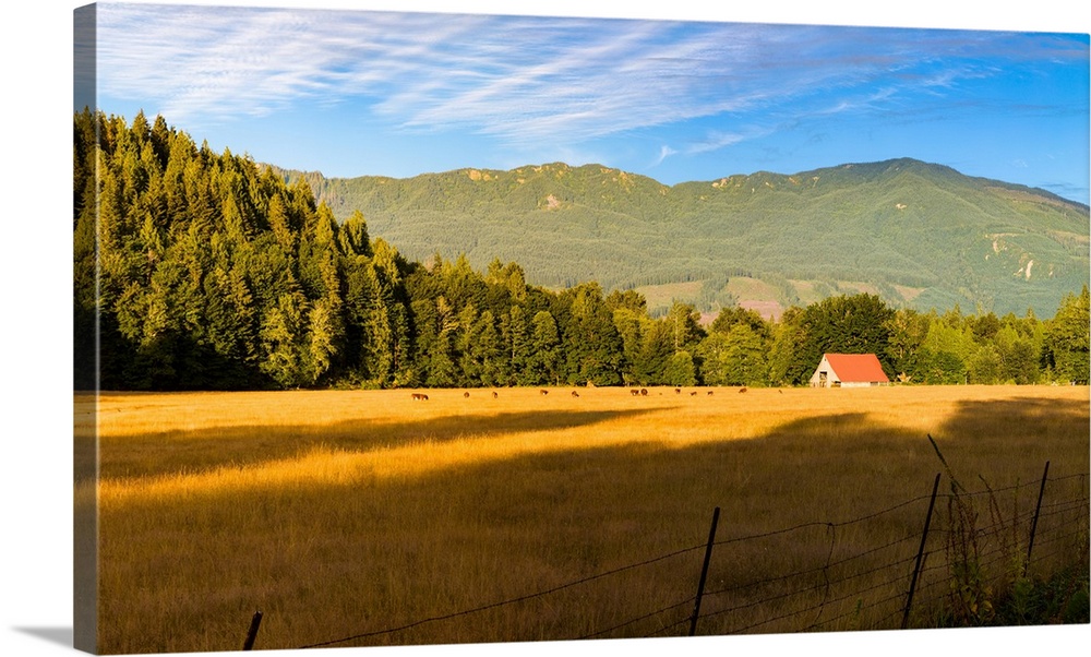 Barn on cascade road in rockport in northwest washington state, USA.