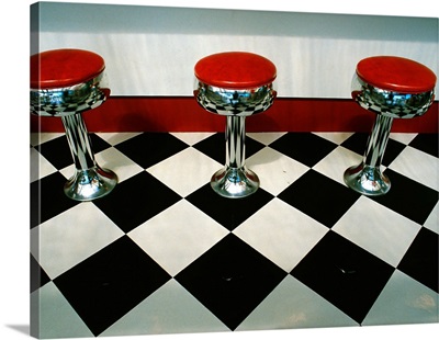 Barstools in a Diner