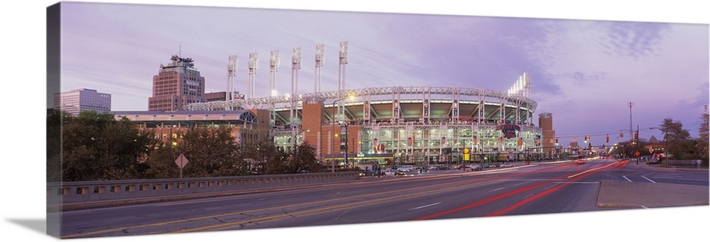 Baseball stadium at the roadside, Jacobs Field, Cleveland, Cuyahoga County, Ohio