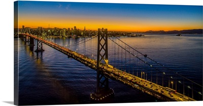 Bay Bridge at dusk, San Francisco, California