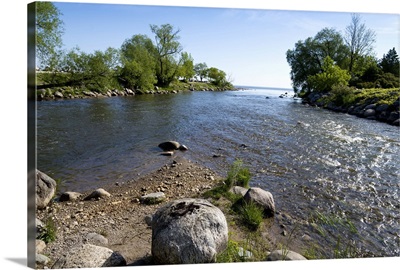 Beaver River flowing into Georgian Bay, Thornbury, Ontario, Canada