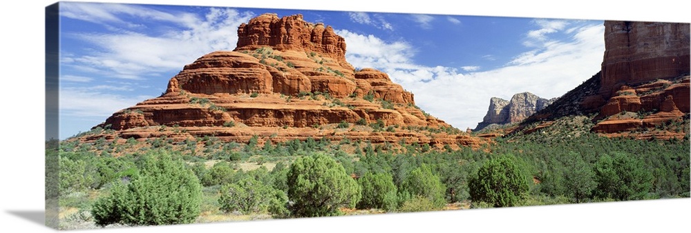 Panoramic photo on canvas of big rock formations in the desert.