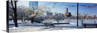 Benches In A Park, Charles River Park, Boston, Massachusetts
