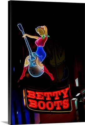 Betty Boots Neon Sign, Lower Broadway, Nashville, Tennessee