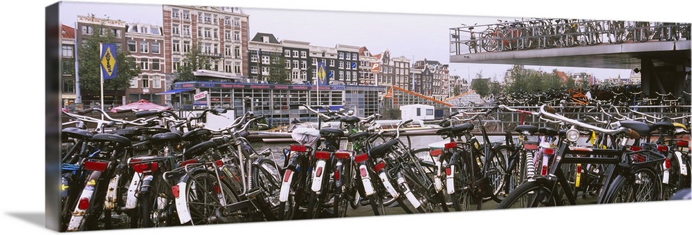Bicycles parked in a parking lot, Amsterdam, Netherlands