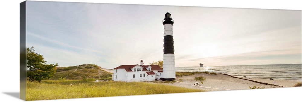 Lighthouse on the coast, big sable point lighthouse, lake michigan, ludington, mason county, michigan, USA.