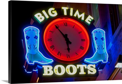 Big Time Boots Neon Sign, Lower Broadway, Nashville, Tennessee