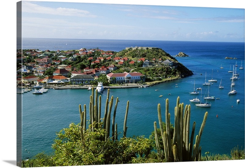 Birds-eye view of Port of Gustavia, Saint Barth, West Indies. | Great ...
