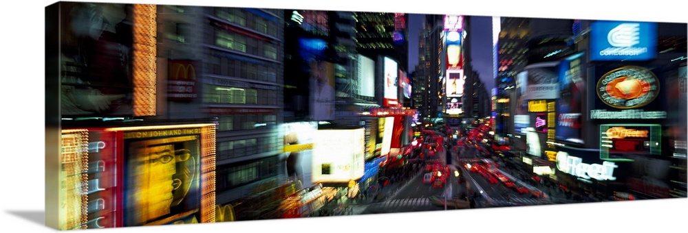 Blurred view of a city, Times Square, Manhattan, New York City, New York State, USA