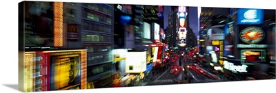 Blurred view of a city, Times Square, Manhattan, New York City, New York State