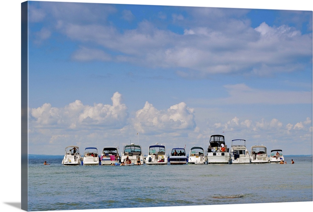 Boats in a lake, Lake Simcoe, Ontario, Canada