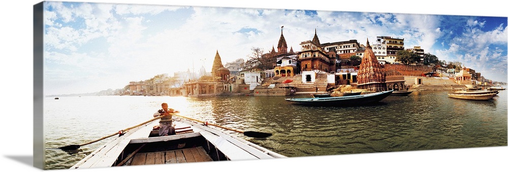 Boats in the Ganges River, Varanasi, Uttar Pradesh, India