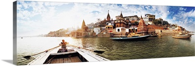 Boats in the Ganges River, Varanasi, Uttar Pradesh, India