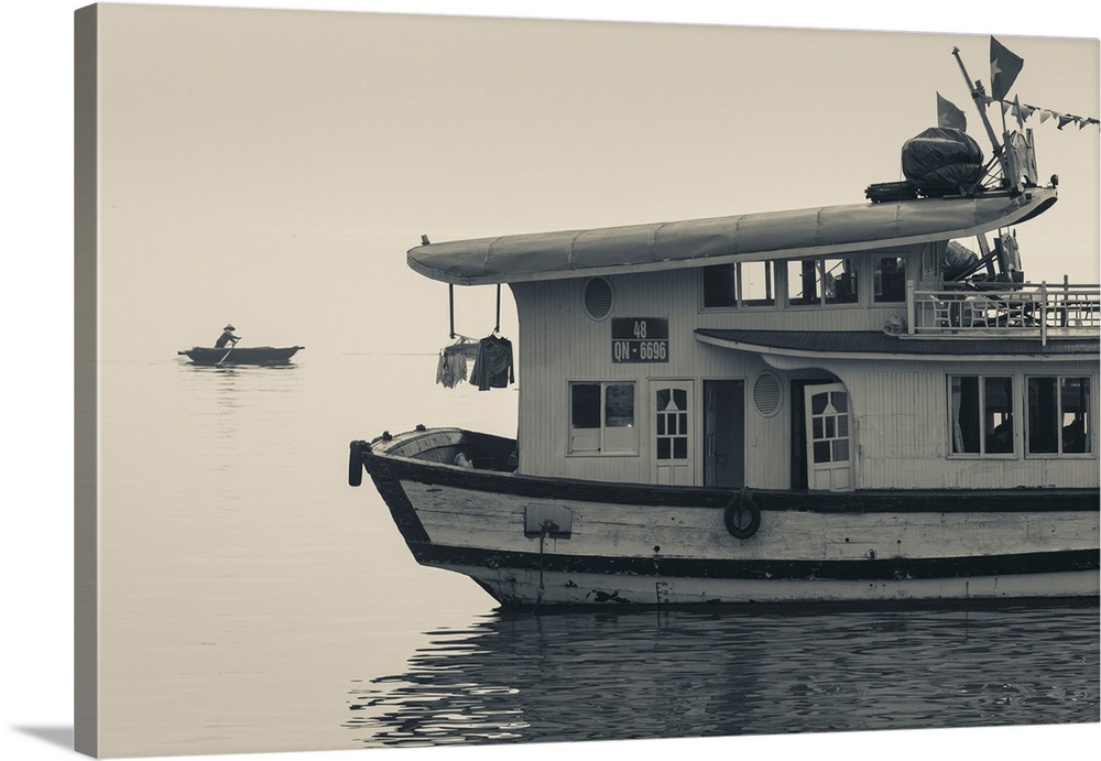 Boats in the pacific ocean, bai chay port, ha long bay, quang ninh province, vietnam.