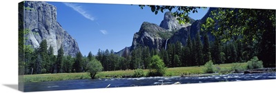 Bridalveil Falls & Merced River Valley Floor Yosemite Nat'l Pk CA