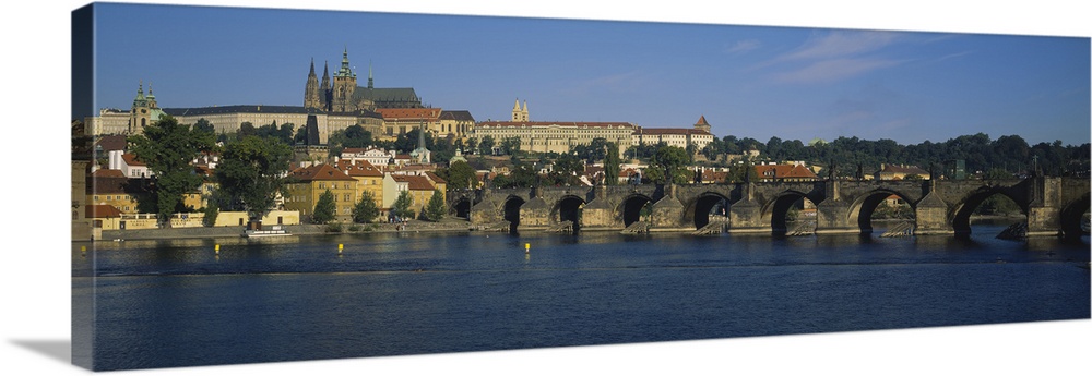 Bridge across a river, Charles Bridge, Vltava River, Prague, Czech Republic