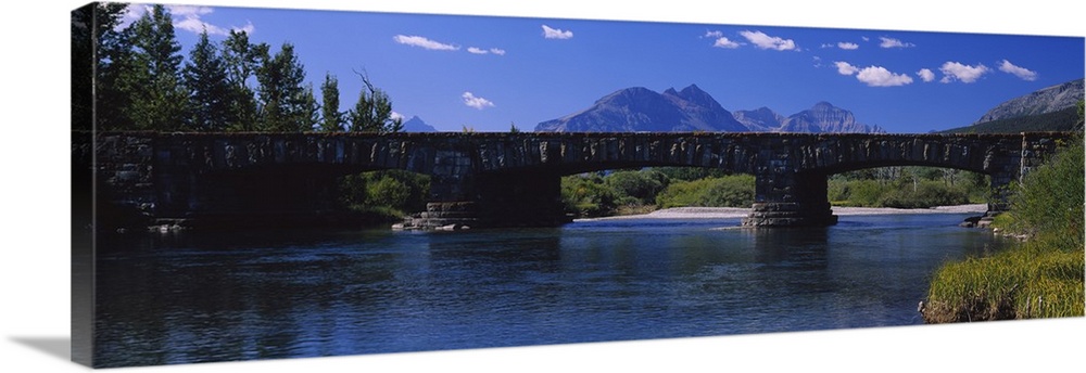 Bridge across a river, Glacier National Park, Montana
