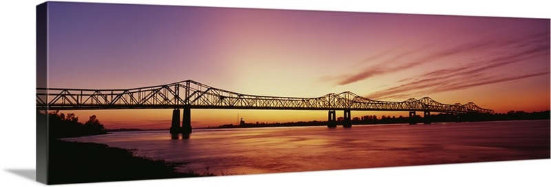 Bridge across a river, Mississippi River, Natchez, Mississippi Wall Art ...