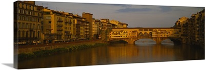 Bridge across a river, Ponte Vecchio, Arno River, Florence, Tuscany, Italy
