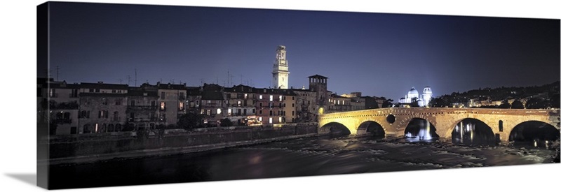 Bridge over a river, Pietra Bridge, Ponte Di Pietra, Verona, Italy Wall ...
