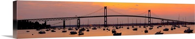 Bridge over the sea, Newport Bridge, Jamestown, Rhode Island
