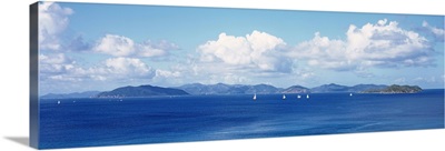 British Virgin Islands, Virgin Gorda, Sailboats in the sea