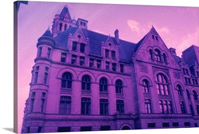 Building in Purple Light, Milwaukee, USA