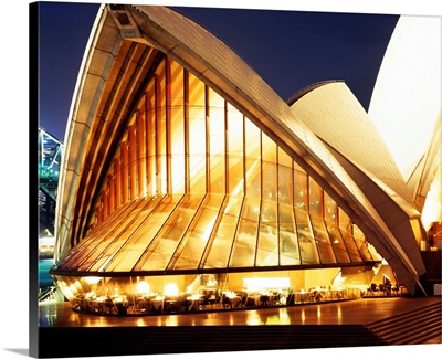 Building lit up at night, Sydney Opera House, Sydney, Australia
