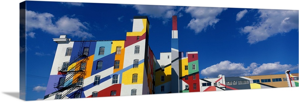 Colorful building with geometic designs in Minneapolis, Minnesota.