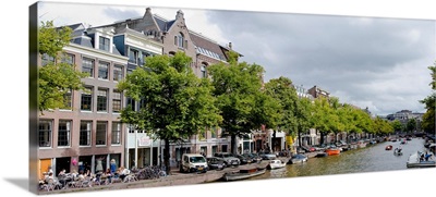 Buildings along a canal, Amsterdam, Netherlands