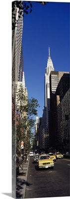 Buildings along a road, Chrysler Building, Manhattan, New York City, New York State