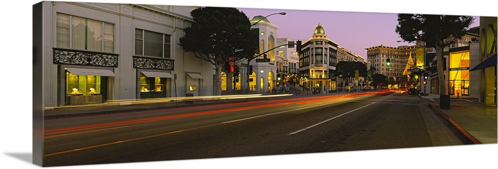 Buildings along a road, Rodeo Drive, Beverly Hills, California