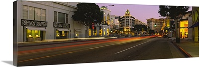 Buildings along a road, Rodeo Drive, Beverly Hills, California