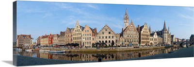 Buildings along the Graslei, Ghent, East Flanders, Flemish Region, Belgium
