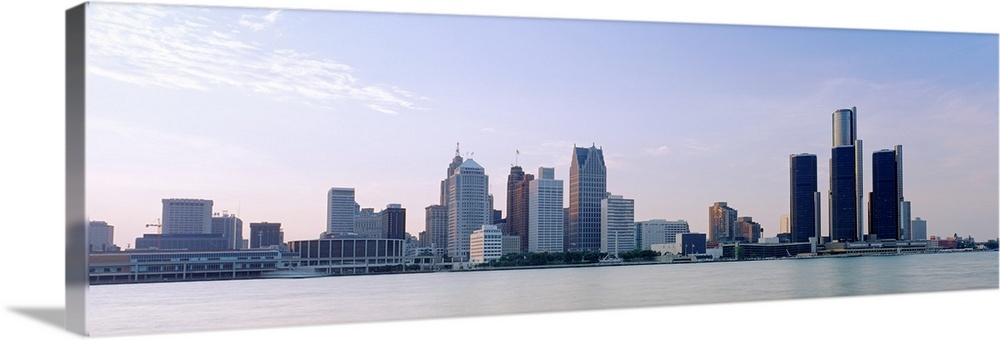 Buildings along waterfront, Detroit, Michigan