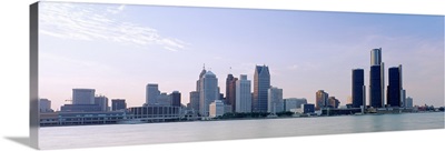 Buildings along waterfront, Detroit, Michigan
