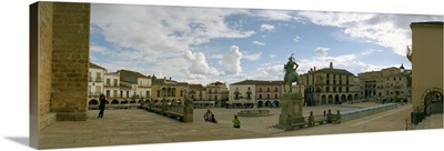 Buildings at a town square, Plaza Mayor de Trujillo, Trujillo, Caceres Province, Extremadura, Spain