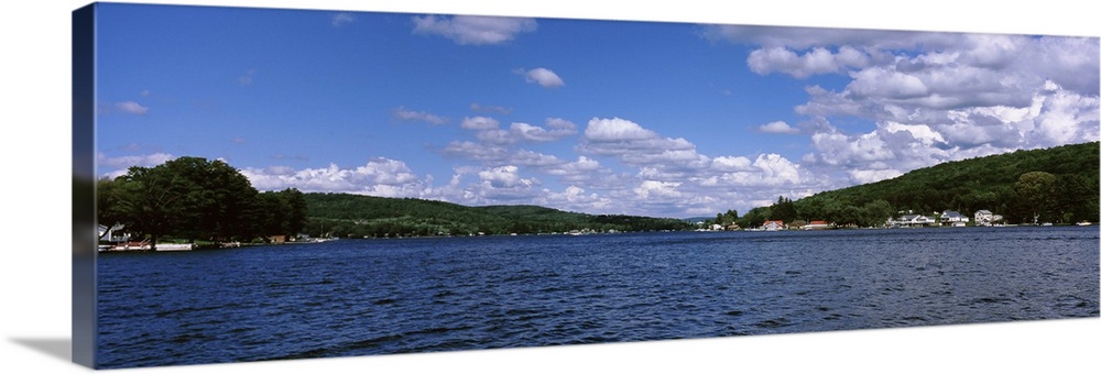 Buildings at the lakeside, Cuba Lake, Allegany County, New York State,