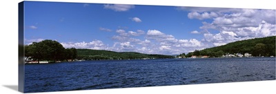 Buildings at the lakeside, Cuba Lake, Allegany County, New York State,
