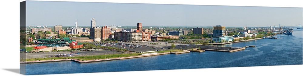 Buildings at the waterfront, Adventure Aquarium, Delaware River, Camden, Camden County, New Jersey