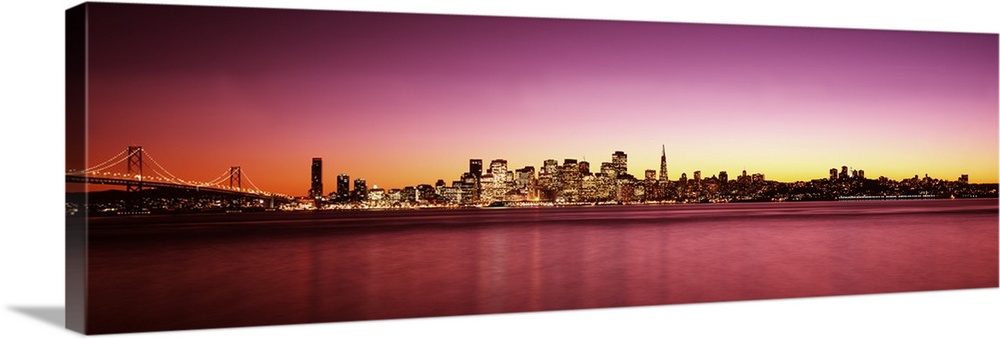 Buildings at the waterfront, Bay Bridge, San Francisco Bay, San Francisco, California,