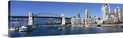Buildings at the waterfront, Burrard Street Bridge, Vancouver, British Columbia, Canada
