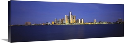Buildings at waterfront, Detroit, Michigan